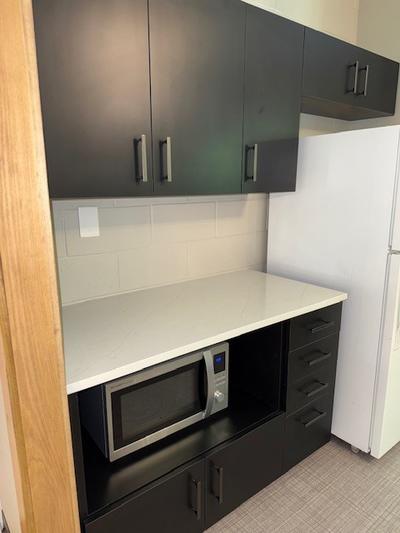 Counter/Cabinet Space with Microwave & Refrigerator 